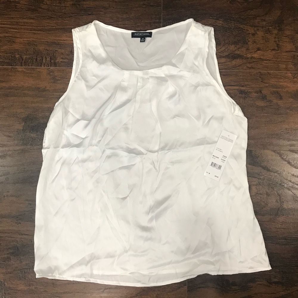 NWT Notations white silk blouse tank